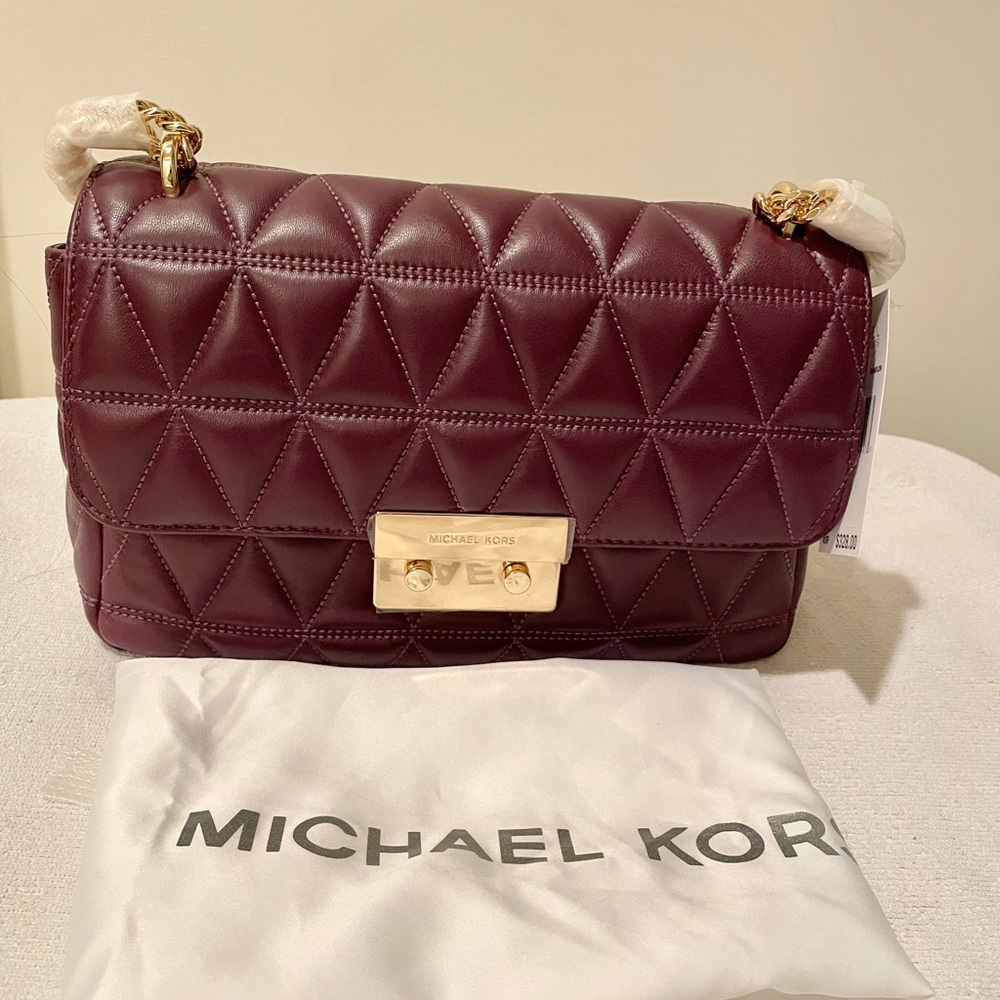 Michael Kors Gold chain and leather shoulder bag